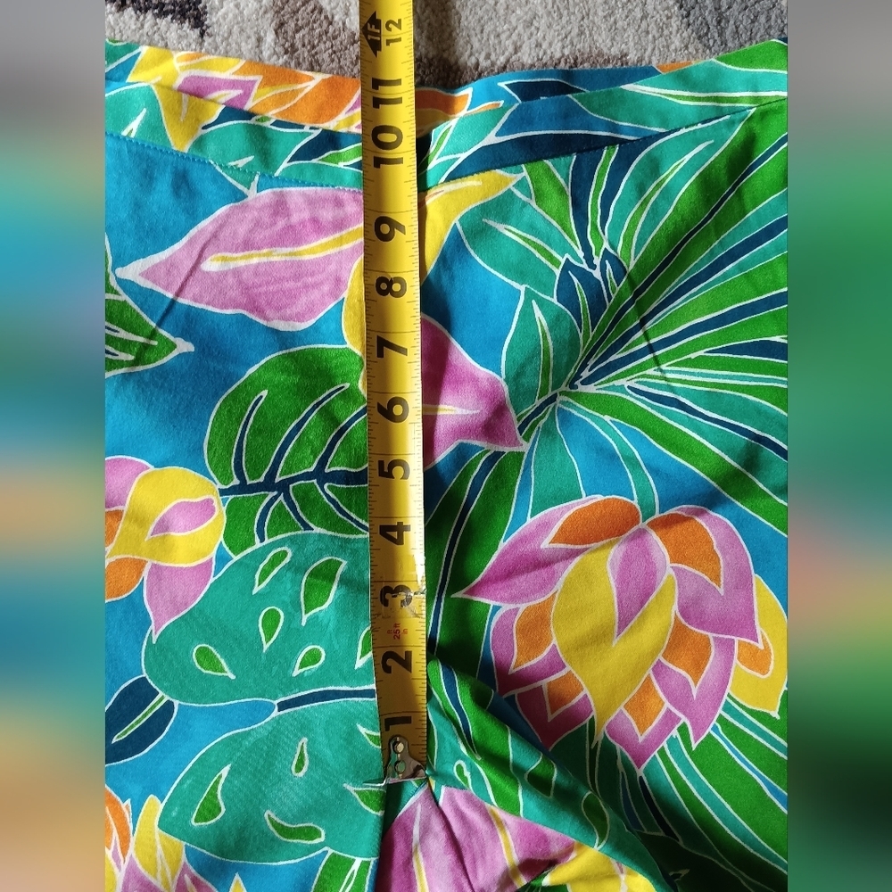 Lauren Ralph Lauren Tropical Print Ankle Pants Side Zip Colorful Sz 10 - Picture 14 of 15